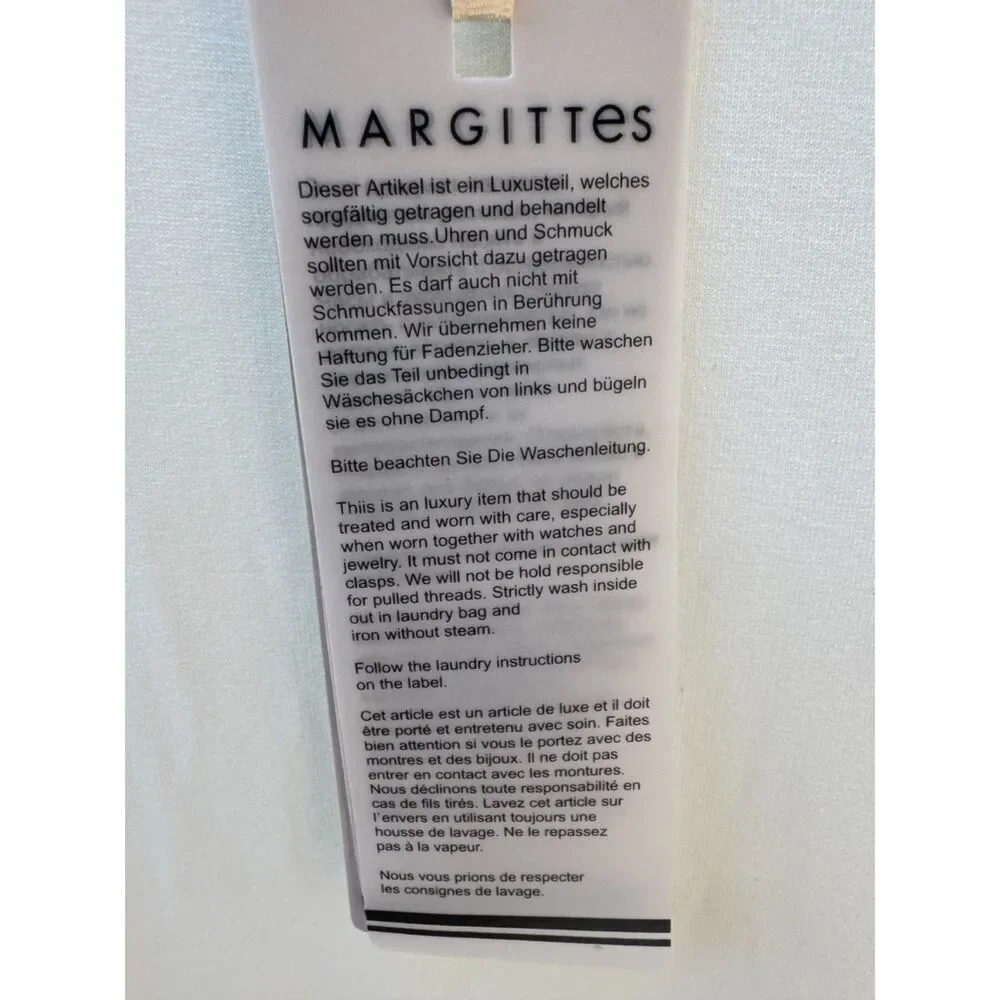 NWT Margittes Womens Blouse Long Sleeve w/ Butterfly Sides Made in Germany